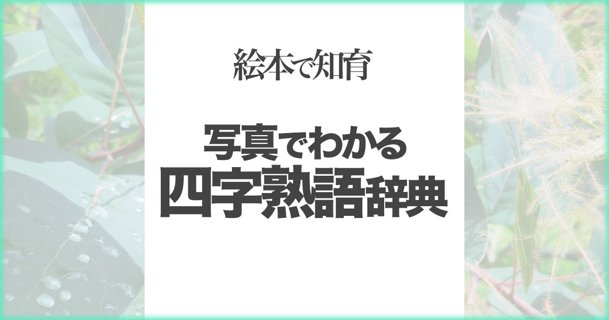 いなちさブログ【絵本で知育】写真でわかる四字熟語辞典